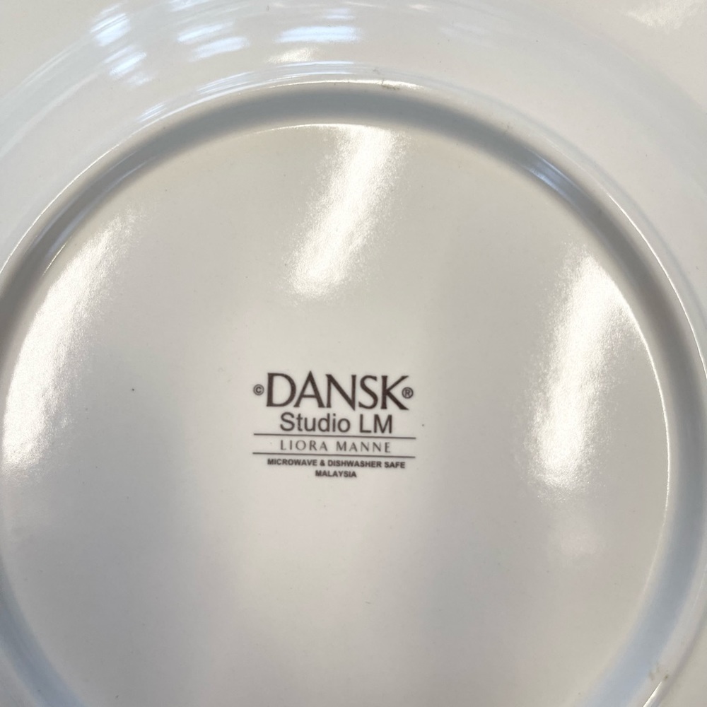 New Dansk Studio Ironstone Liora Manne salad plate / bowl modern ivory 8.5” - Picture 4 of 6